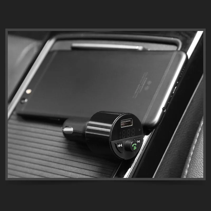 VicTsing Bluetooth Car Kit MP3 Music Player FM Transmitter Wireless Hands-free USB Charger 5V2.1A FM Transmitter USB Charger    (3)