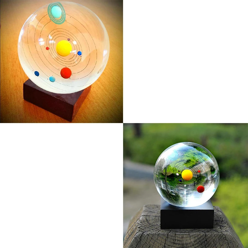 

Miniature Solar System Model Crystal Ball Laser Engraved Planet Ball Gifts 3style Globus Terraqueus crystal ball Christmas decor