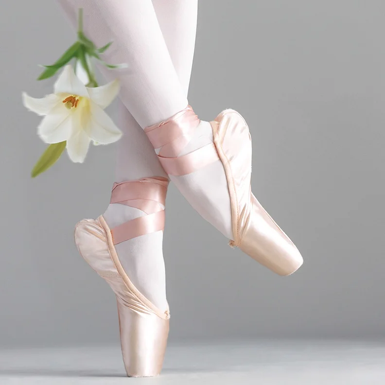 satin ballet shoes with ribbons