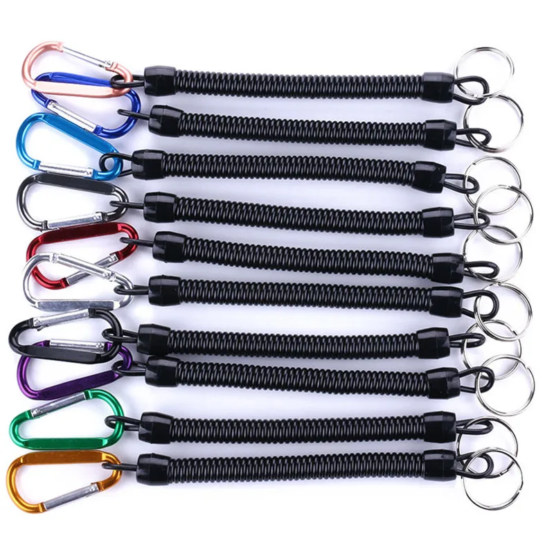 

1PC Fishing Lanyards Boating Ropes Retention String Fishing Rope with Camping Carabiner Secure Lock Fishing Tools Accessories