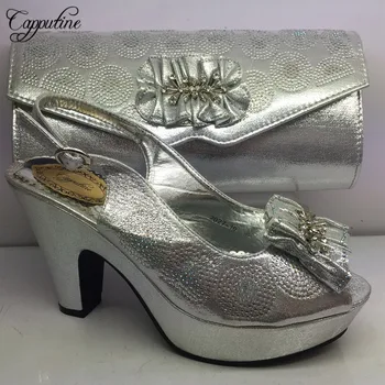 

Capputine Latest Design Sandals Shoes And Bag Set Decoration With Rhinestone Ladies Shoes And Purse Set For Evening Party BL275C