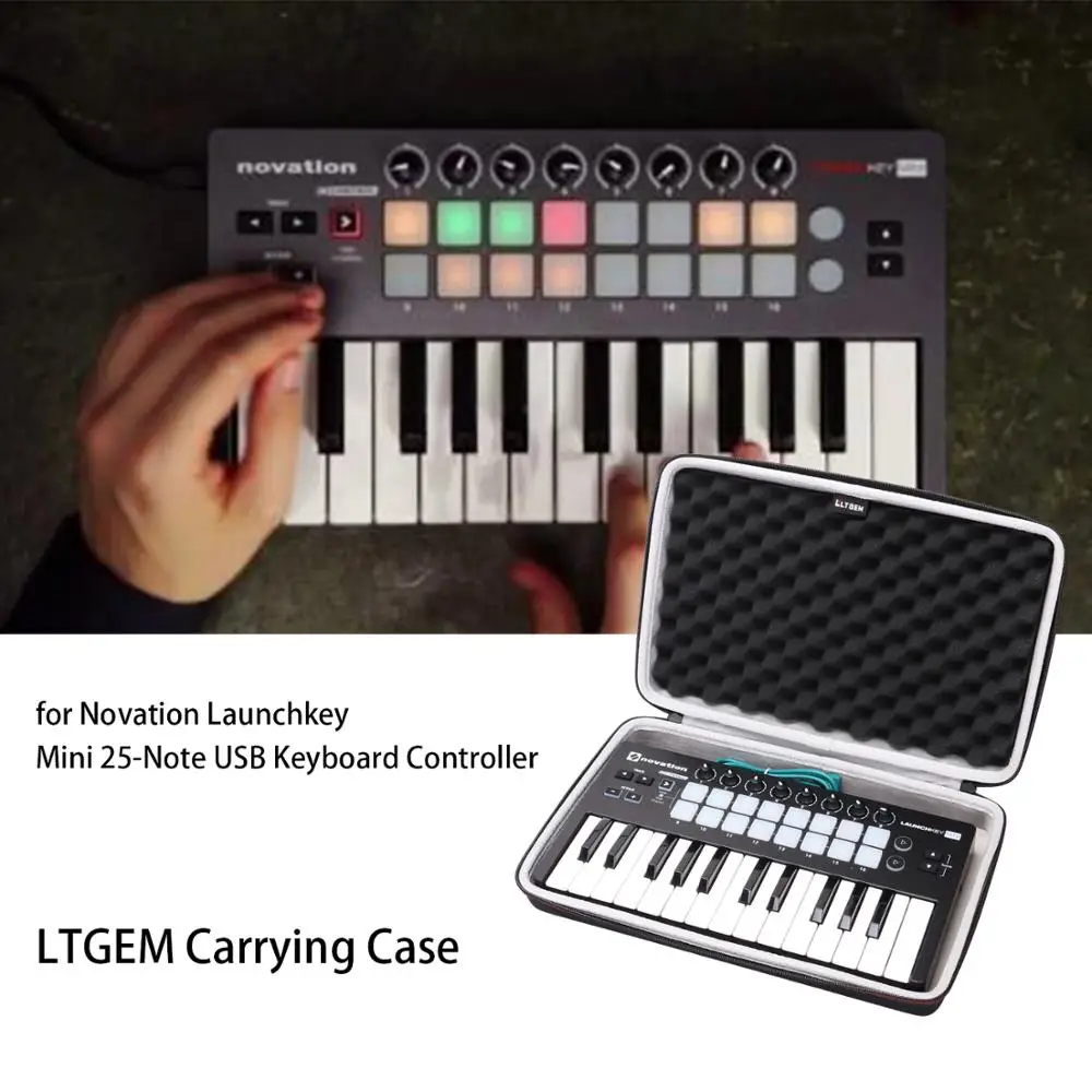 LTGEM EVA Жесткий Чехол для Novation Launchkey Mini 25-Note USB клавиатура MK2 контроллер-Дорожная Защитная сумка для переноски