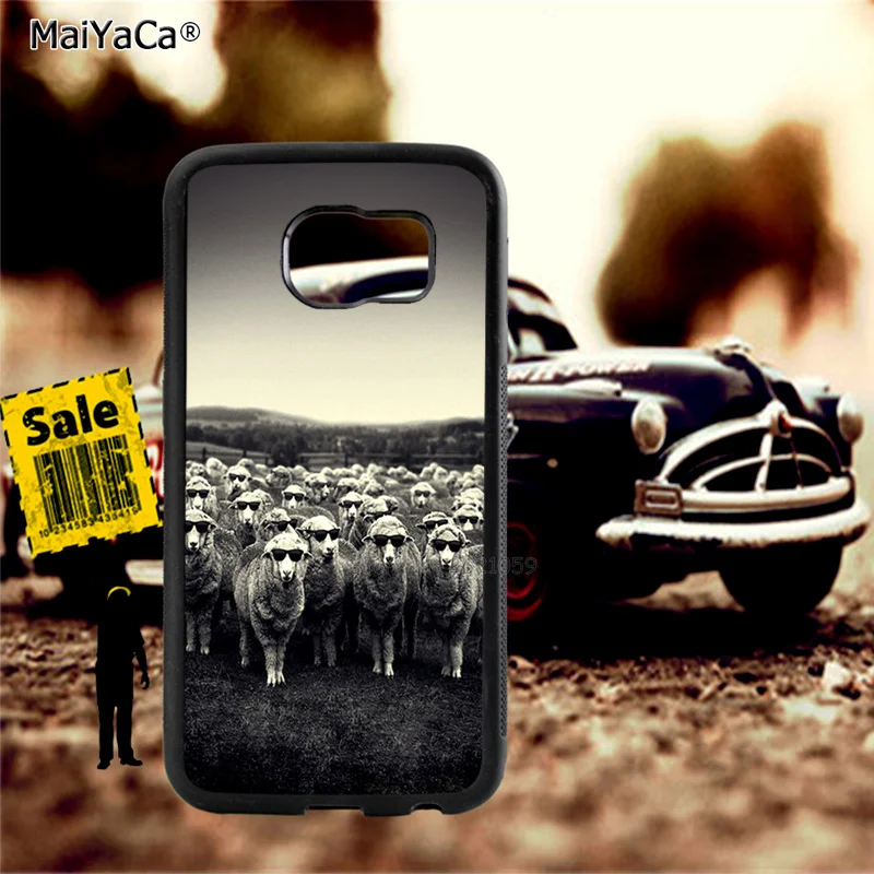 sun glasses sheep soft TPU edge phone cases for samsung s6 plus s7 s8 s9 note5 note8 note9 10 pro cover case | Мобильные телефоны и