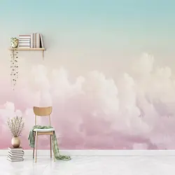 Пользовательские Настенные обои 3D розовое небо облака настенная живопись Гостиная девушки спальня фон Настенный декор Современные