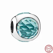 Новые граненые ледяные зеленые кристаллы Сияющие капли бусины для женщин Изготовление ювелирных изделий DIY Fit PANDORA Подвески Серебро 925 FL512-G