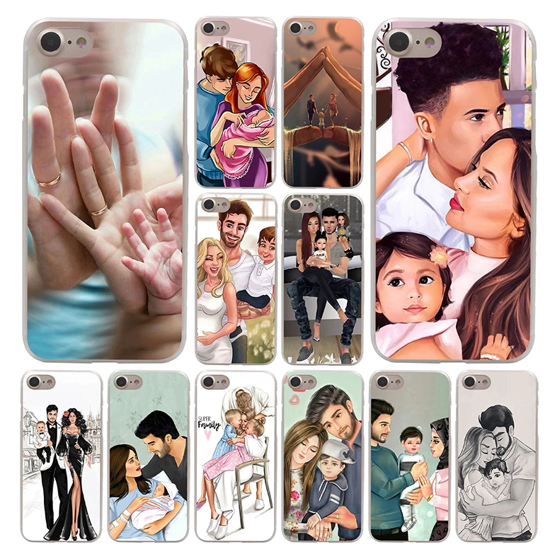 

Lavaza Mom Dad baby family Phone Case for Apple iPhone 4 4S 5C 5S SE 6 6S 7 8 Plus 10 X Xr Xs Max 6Plus 7Plus