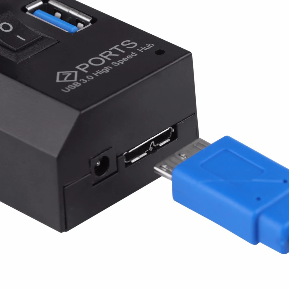 TWOBRO 7 портов USB концентратор 3,0 Портативный USB 3,0 концентратор разветвитель до 5 Гбит/с ЕС/США адаптер питания для ПК ноутбук USB разветвитель концентратор