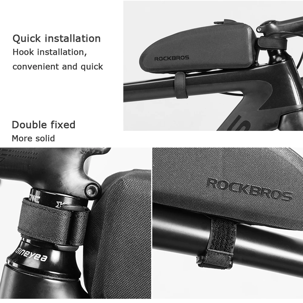 Cheap ROCKBROS Waterproof Bicycle Bags Bicycle Top Front Tube Frame Bag Large Capacity MTB Road Bicycle Pannier Bike Accessories 10
