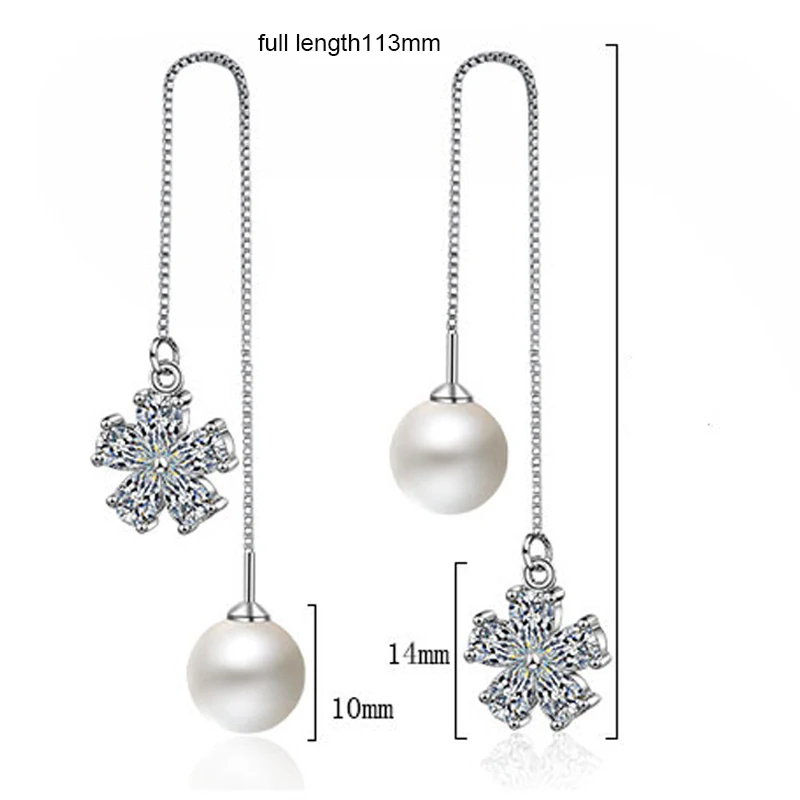 flower pearls dangle earrings jewelry (3)