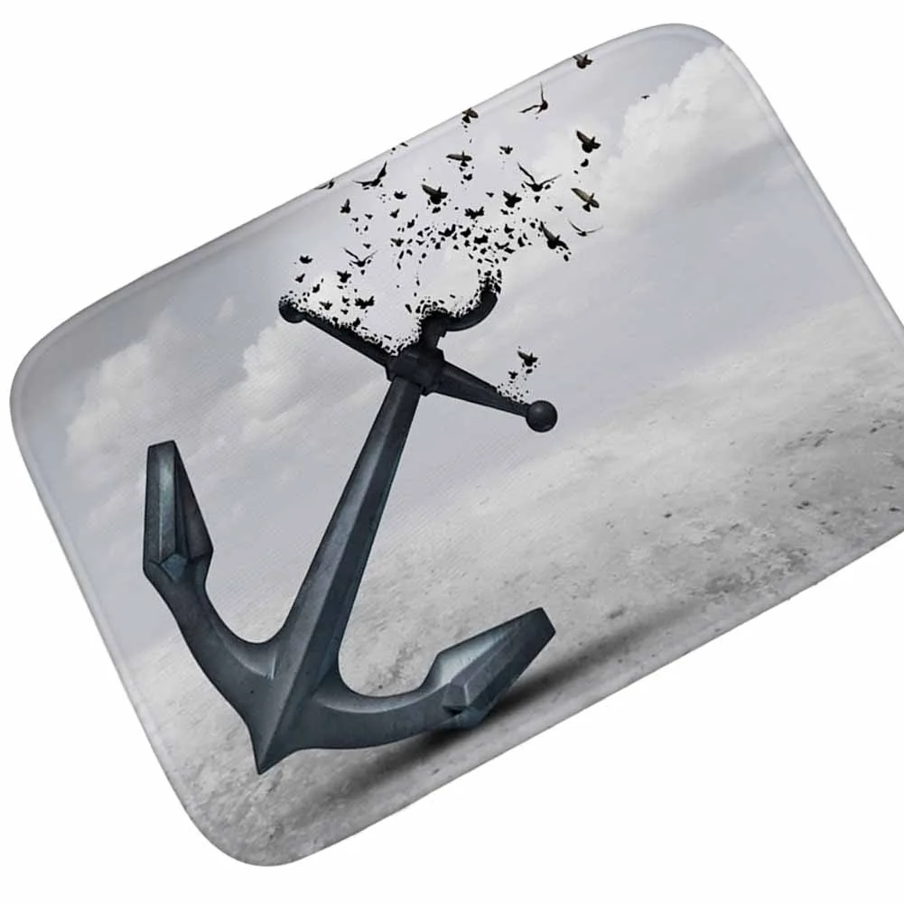 

Honlaker Sea Anchor Series Door Mat Home Entrance Doormat Soft and Comfortable Absorbent Non-slip Bathroom Rug Bath Mat