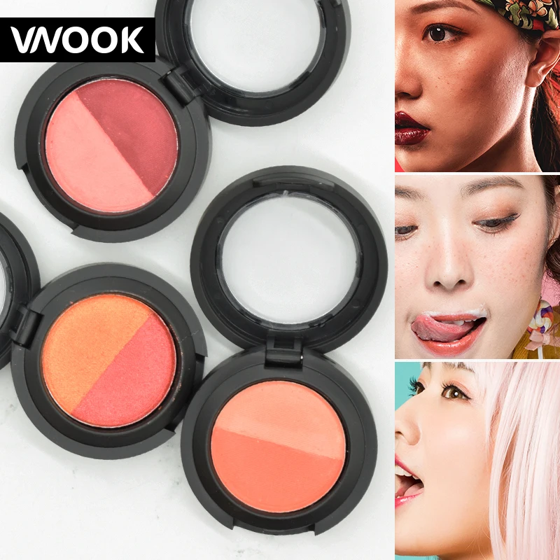 Vnook двойной Цвета матовые румяна палитра Водонепроницаемый долгое Blusher