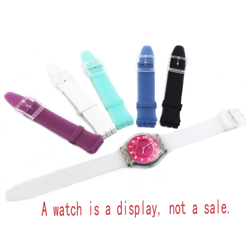 Аксессуары для часов силиконовый ремешок с пряжкой язычком 16 мм Swatch skin series SFK397