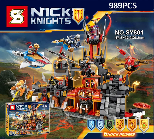 

Nexus nick knights Hardcover edition Joker Jestro Volcano Lair building block Clay Axl devil minifigures compatible legoes 70323