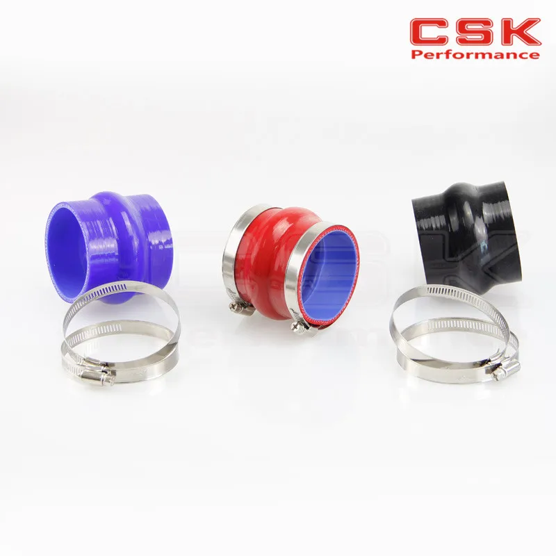 3" 76mm Hump Straight Silicone Hose Intercooler Coupler Tube Pipe+Clamps on