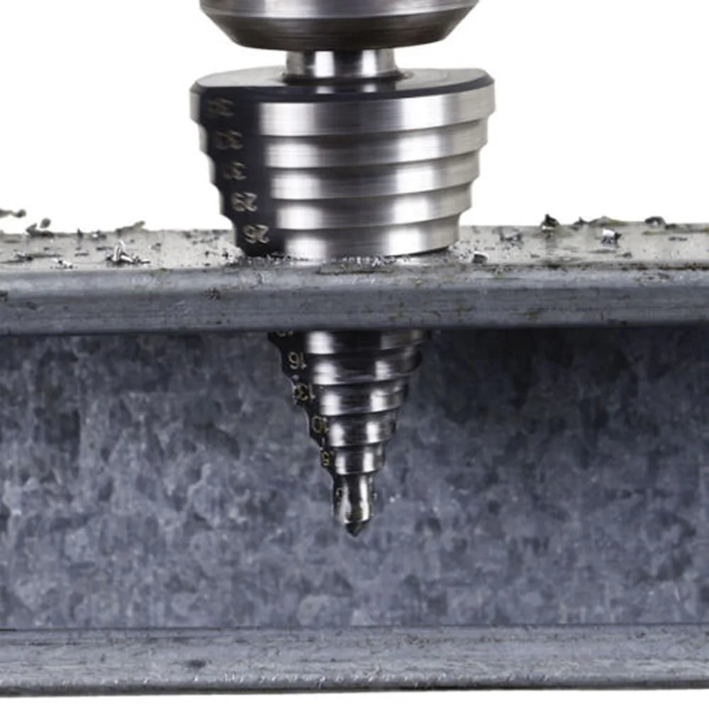 

5-35mm High-speed Steel HSS Spiral Flute Step Cone Drill Bit Hole Cutter Tools