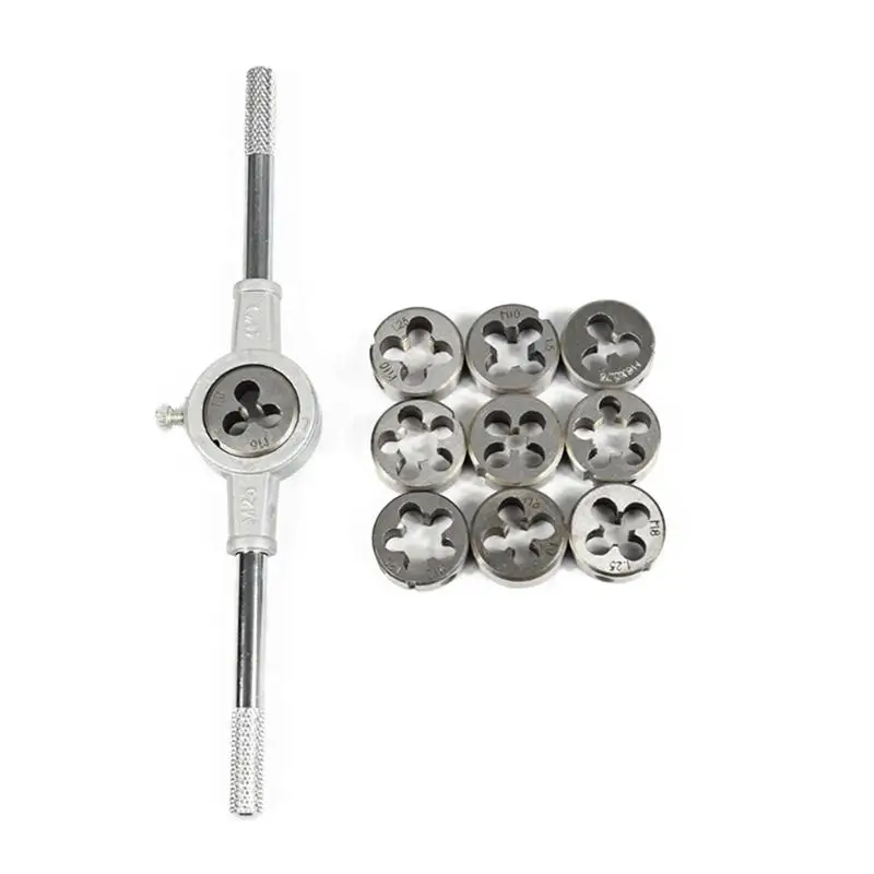 

11pcs Professional Die Wrench Set Metal Long Handle Tap Wrench Tool Kit Metalworking Wrench Combination Tools Kit
