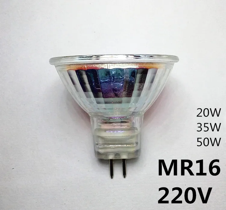 10 шт./лот галогенный прожектор MR16 220 в 20 вт 35 50 галогенная лампа форме чашки