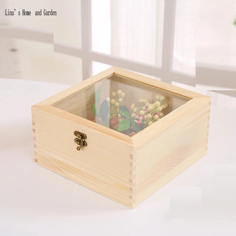 square small primitive original solid jewelry box wood (6)
