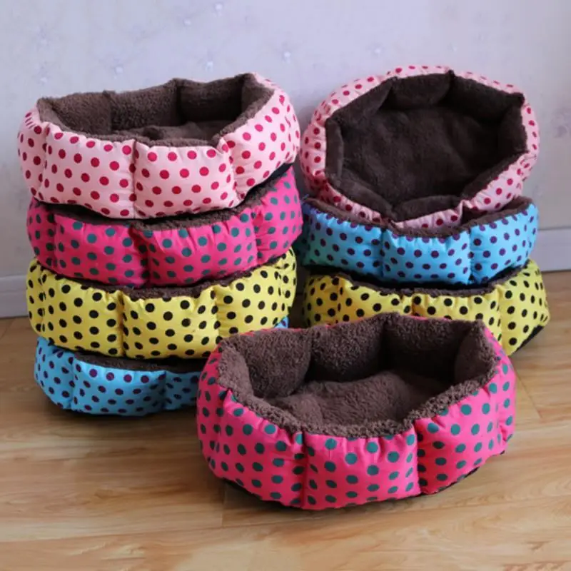 Pet Bed For Dogs Cat Soft Cotton Dog Puppy Cats House Plush Cozy Nest Mat Pad Dot Print Accessories | Дом и сад