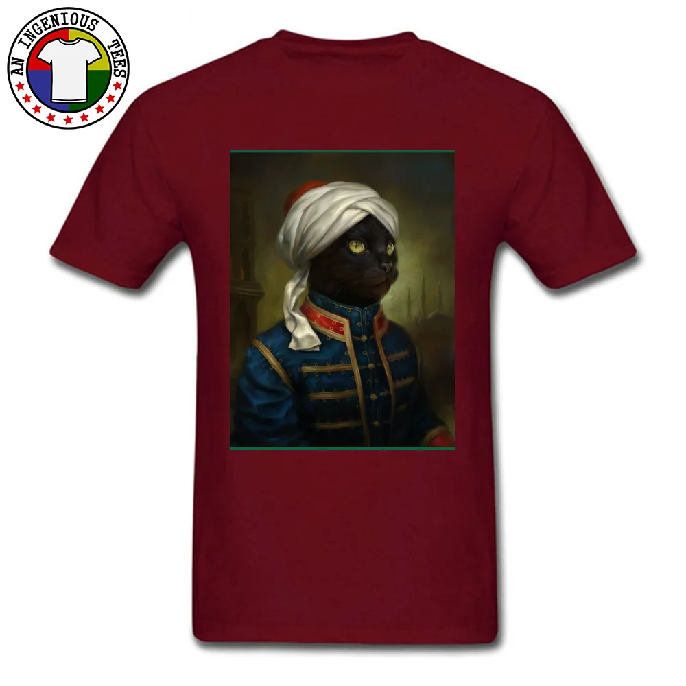 Design Funny Father Day All Cotton Crewneck Male Tops & Tees Street Sweatshirts Slim Fit Short Sleeve T-shirts The Hermitage Court Moor Cat 12076 maroon