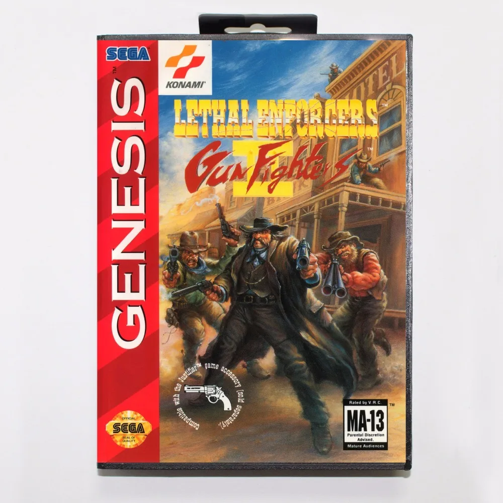 Lethal Enforcers 2 Gunfighters игровой картридж 16 бит MD игровая карта с розничной коробкой для sega Mega Drive для Genesis