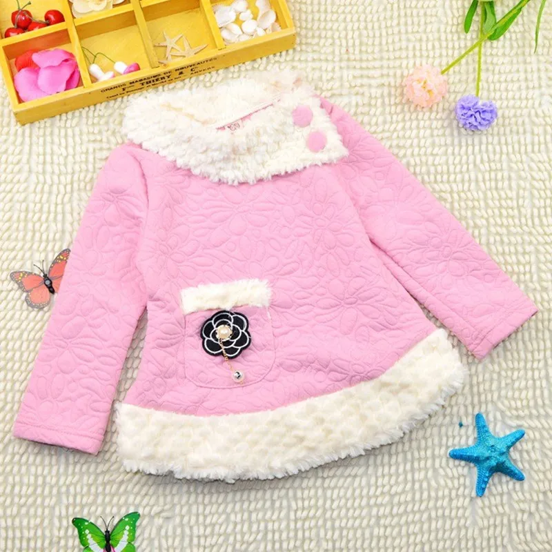 

2018 Gift for girl Fashion sweater Cotton clothes girl's clothes Round neck long sleeve coat Winter Jacket Warm outerwear Coat