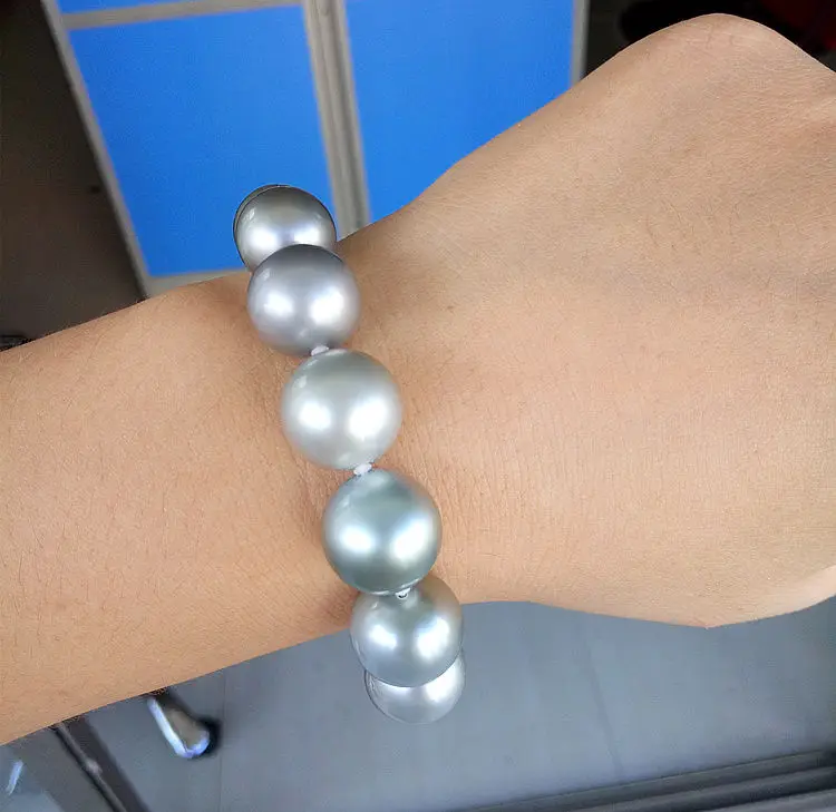 

single strands 11-12mm south sea silver grey pearl bracelet 7.5-8inch