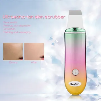 

Rechargeable Ultrasonic Ion Face Skin Scrubber Facial Cleaner Cleansing Spatula Peeling Vibration Blackhead Removal Exfoliating