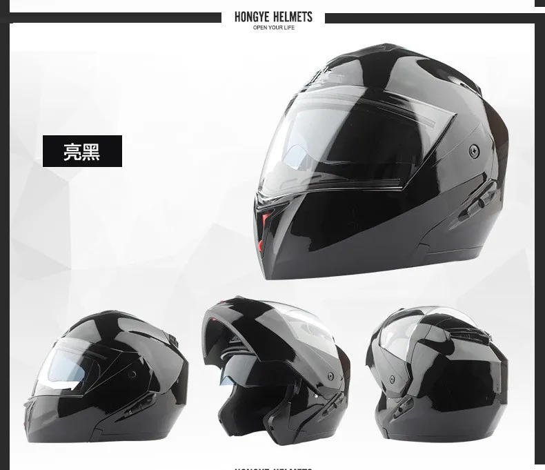 

Motorcycle Full Face Helmet Safe Flip Up Motorcycle Helmet With Inner Sun Visor Matte Black Motorcycle Racing Off Road Helmet