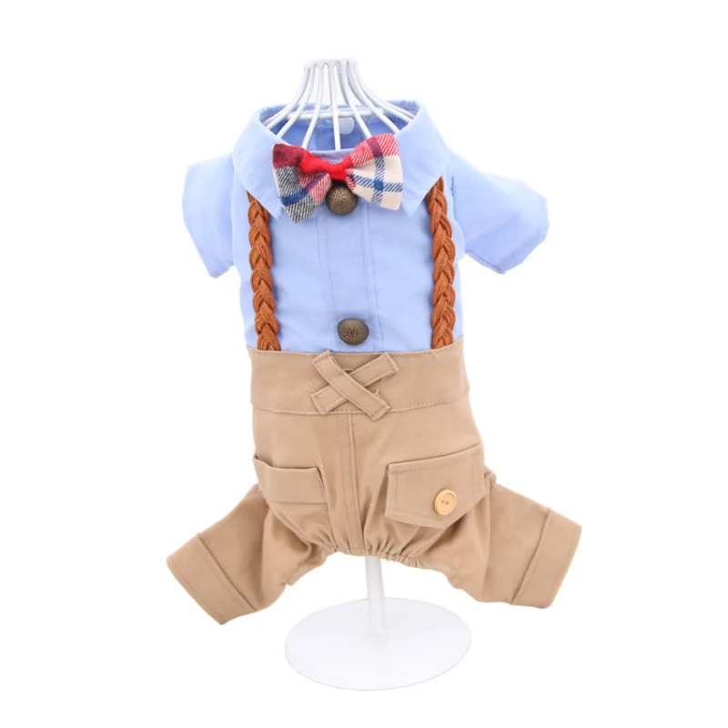 Male Dog Suit Jumpsuit Boy Dog Clothes Wedding Costume Apparel Bowtie