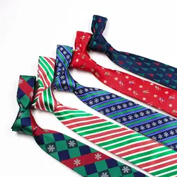 Модные Christmastie Галстуки дизайнеры Cravates узкие Завязки для Для мужчин фестиваль подарок Gravata Цветочный зеленый дерево Санта Клаус Снежинка