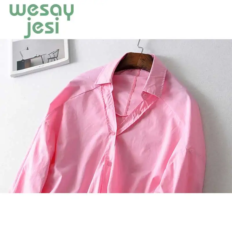 2019 fashion Harajuku New Spring Summer Blouse Women Long Sleeve Shirts Fashion Leisure Shirt Office Ladies Pink Tops
