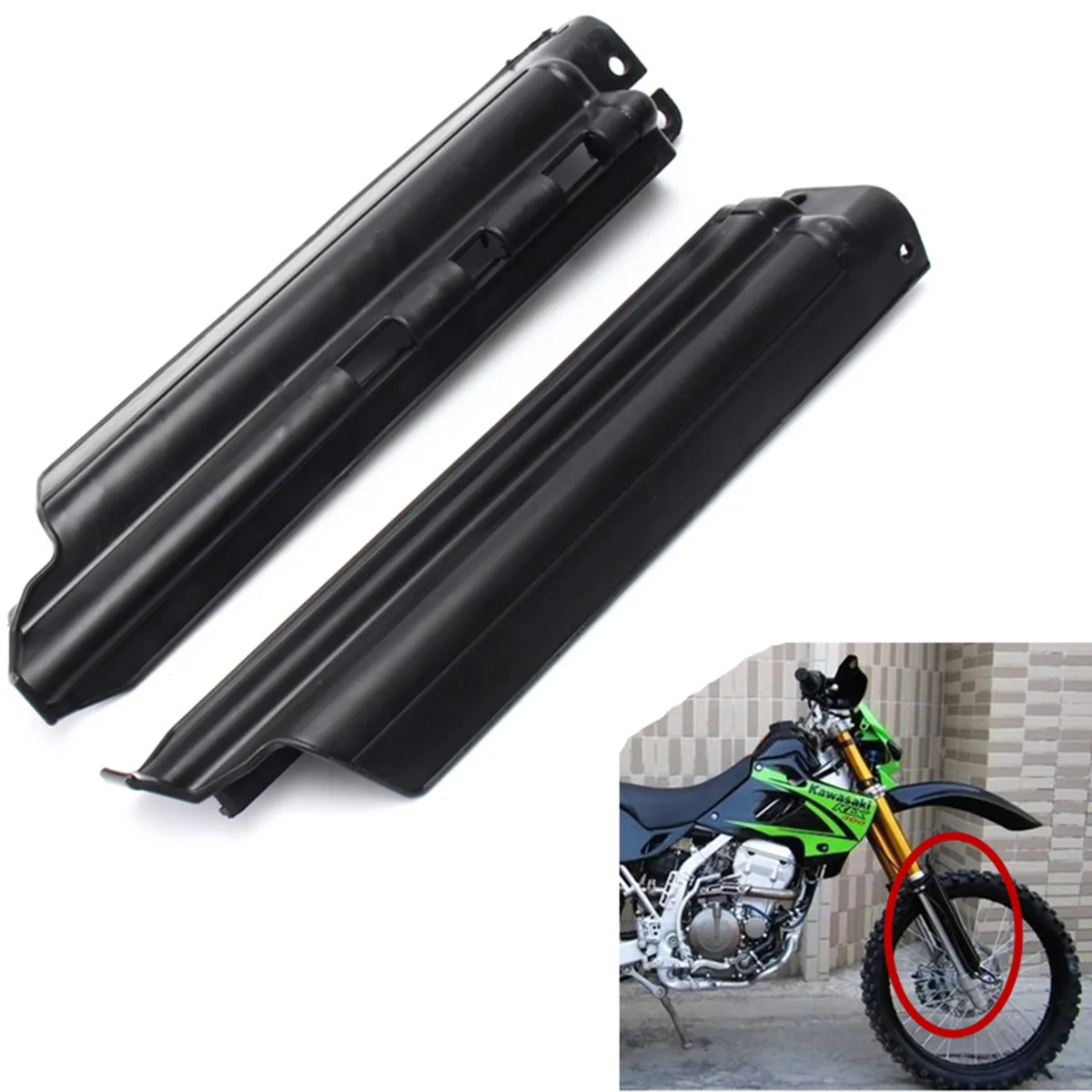 Motorcycle Front Fork Side Guard Slider Protector Plastic 2Model For Kawasaki KLX650 KLX250R 1994 1996-in Covers & Ornamental Mouldings from Automobiles ...