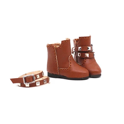 OB11 обувь 2 стиля заклепки сапоги доступны для OB11 cu-poche Middie Blyth 1/12 BJD кукла аксессуары кукла обувь - Цвет: Коричневый