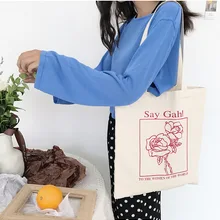 YILE натуральный хлопок холст эко хозяйственная сумка на плечо с принтом розы BY94d