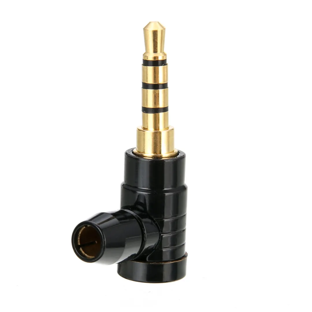New 90 Degree Right Angle Male Jack Plug Audio Adapter L shape 3.5mm Stereo 4 Pole Audio Adapter Converter