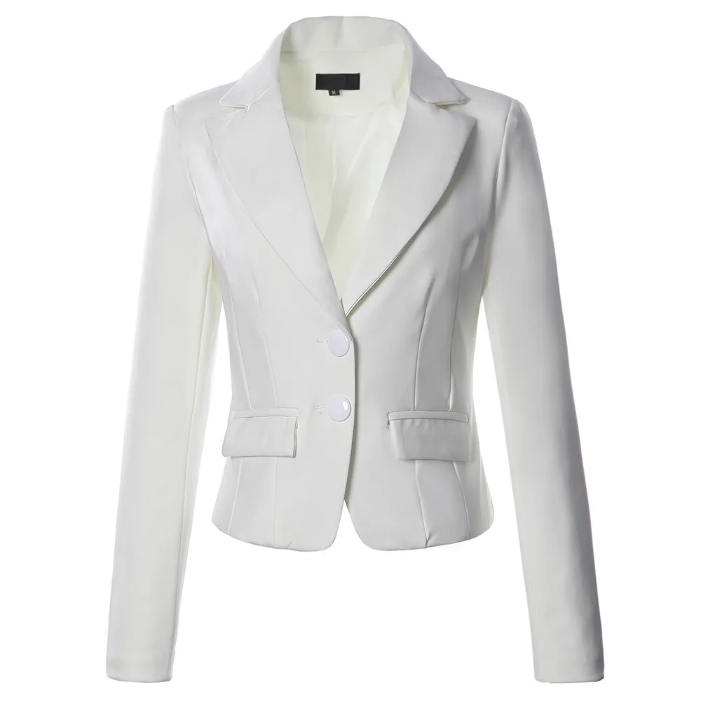 women's white fitted suit jacket