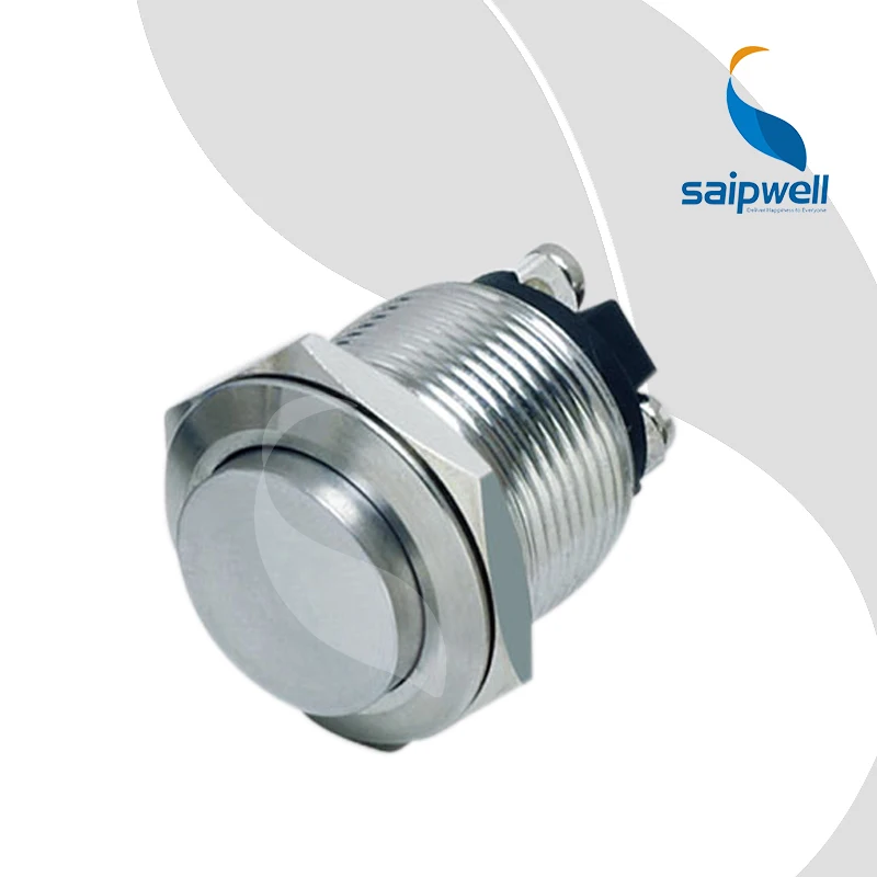 

19mm 3A/250V AC Resetable Type Waterproof Push Button Switch / High Flush Shape Metal Enclosed Button Switchgears (SP19-A3)