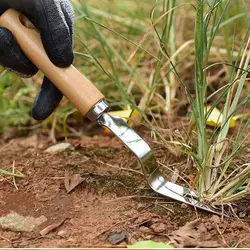 Нержавеющая сталь ручной Weeder вилка деревянная ручка садовая трансплантация копания рыхлый почвенный инструмент для прополки ручные