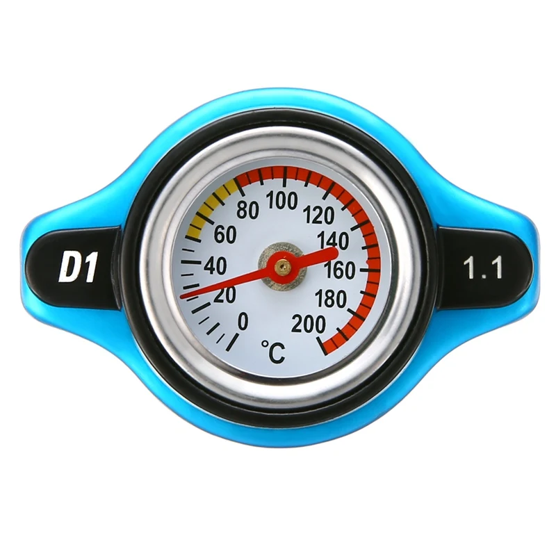 

Universal Fit For Car 1.1 Bar Steel Thermostatic Thermo Radiator Cap 16 PSI Pressure Rating Temperature Gauge Radiator Cover