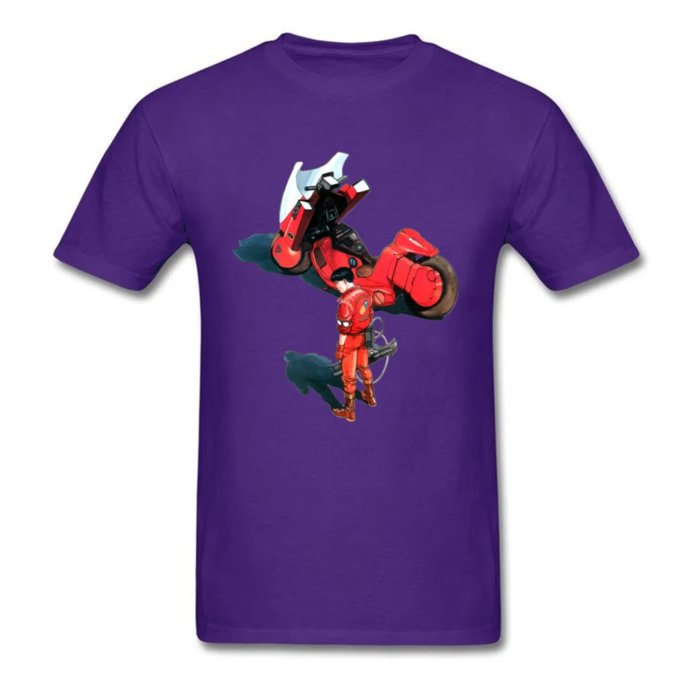 Family 2018 Men Top T-shirts Round Collar Short Sleeve Pure Cotton Tops Shirts 3D Printed Tee Shirts Top Quality Kaneda from Akira manga and movie 5261 purple
