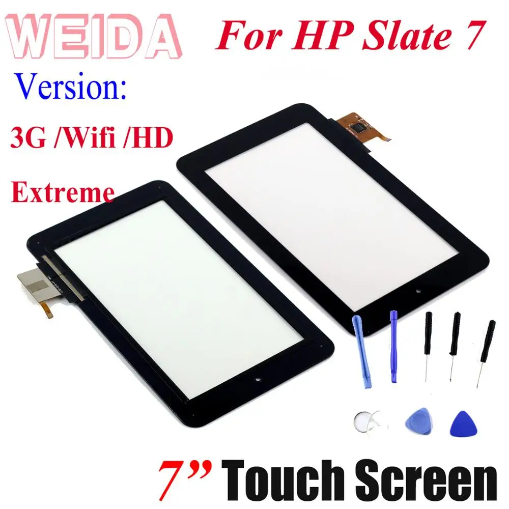 Цена WEIDA для 7 дюймов сенсорный экран дигитайзер панель для hp slate 7 2800 2801 4601 3g wifi slate 7 HD slate 7 экстремальные Бесплатные инструменты