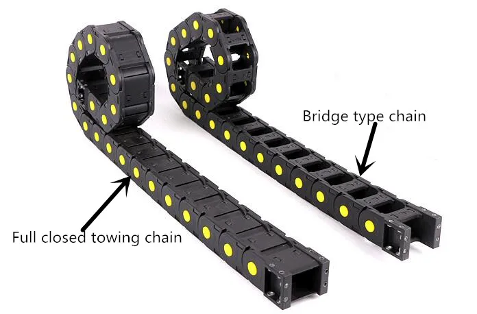 

1M Full closed towing chain Transmission Chains 25x25,38, 50, 57,77mm suqare joint Plastic Towline Cable Drag Chain 3D printer