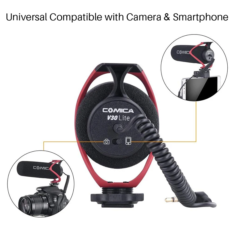 Sairen Q1 Comica CVM V30 на камеру Запись микрофон дробовик видео для iPhone Canon DSLR VS Rode