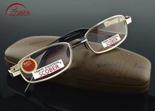 SCOBER-gafas de lectura para hombres y mujeres, lentes multicapa de cristal Natural de aleación de níquel de llanta completa, de lujo, + 0,75 + 1 + 1,25 + 1,5 + 1,75 a + 4