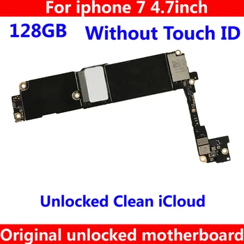 

With Original IOS System motherboard without touch ID for iphone 7 128GB Full unlocked mainboard without Fingerprint for Apple 7