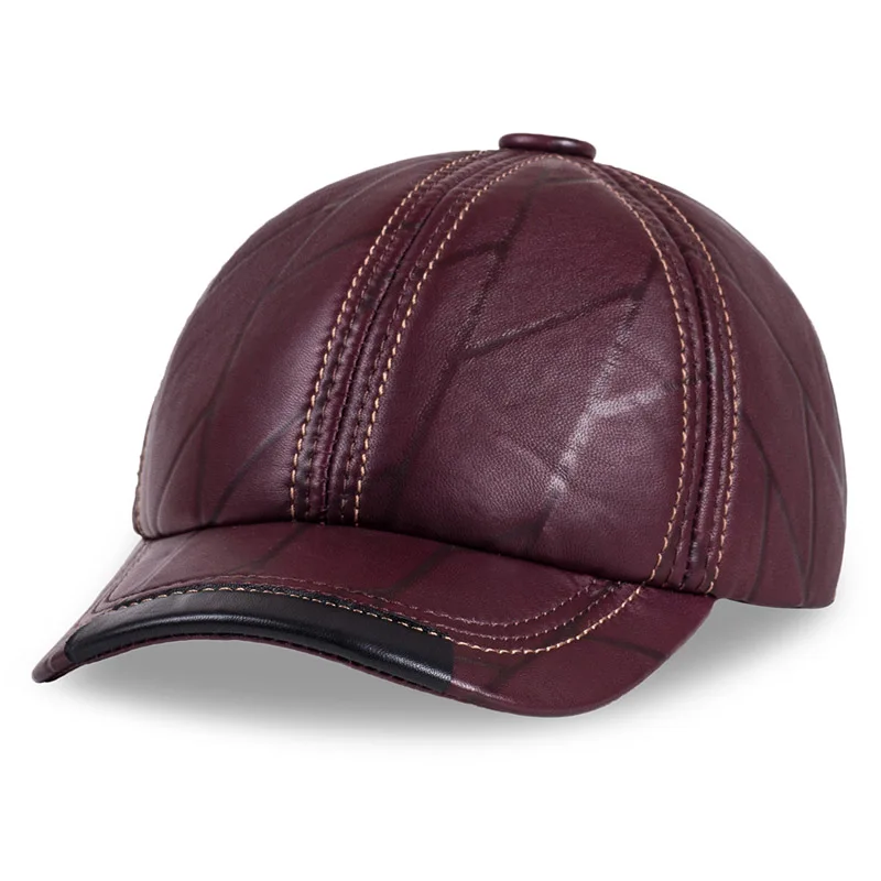 HL099 Натуральная кожа Мужская шапочка из спандекса шляпа бейсболка мода для мужчин из натуральной кожи прочные регулируемые кепки/Шапки