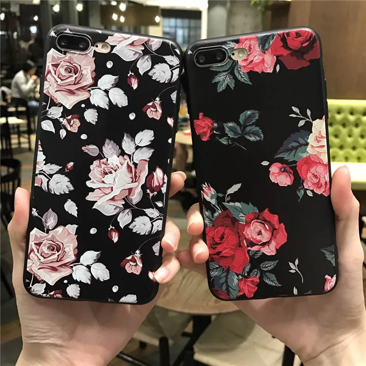 

Pink White Rose Flower Soft Case For iPhone 5 5S 5SE 6s 6S 7 8 Plus 6Plus 6SPlus 7Plus 8Plus X Silicon Cell Phone Back Cover