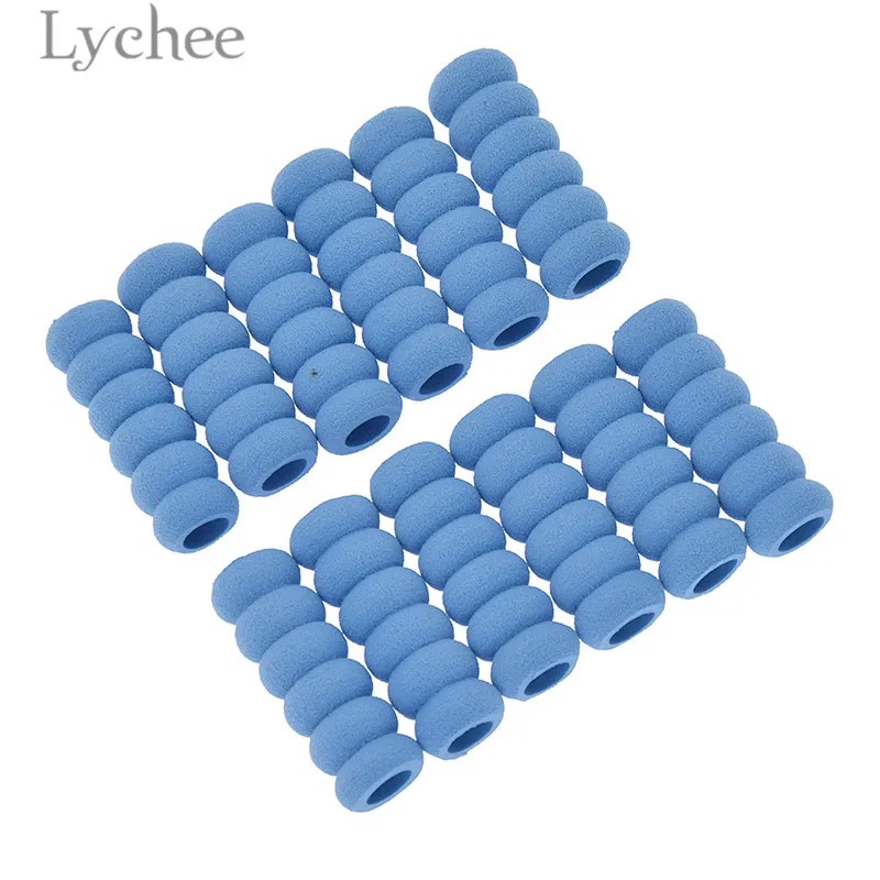 Drill Pen Anti-slip Sleeve 12pcs Blue Sponge Pen Grip