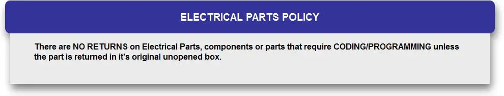 electrical parts policy